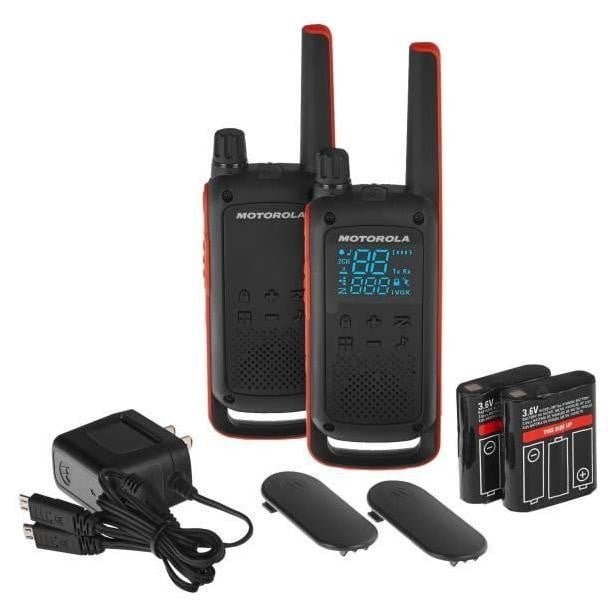 Motorola Walkie Talkie TLKR T82 met 16 kanalen en een bereik van 10 km