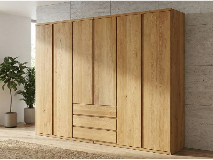Drehtürenschrank „Romana“ Eiche 6-türig Massivholz Eiche