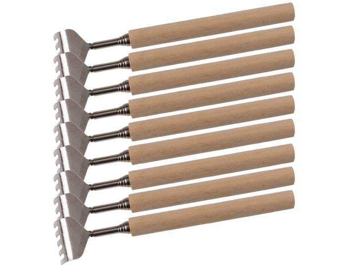 9er-Set Teleskop-Rückenkratzer mit Holz-Griff, 17 - 52 cm