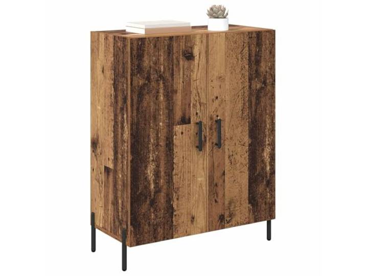 KTHLBRH Anrichte aus altem Holz, 69,5 x 34 x 90 cm, mehrschichtiges Holz Modernes Design, 2 Scharniertüren, Einlegeböden, einfache Montage, Rückwand fertig