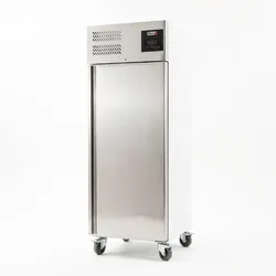 Romux® Kühlschrank mit 1 Tür 74cm mit Umluftkühlung | Gastro Kühlschrank aus Edelstahl mit 700 L Kapazität - 4 Einlegeböden