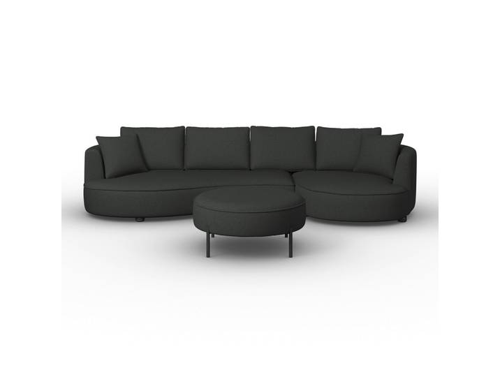 Wohnlandschaft Chenille Schwarz
