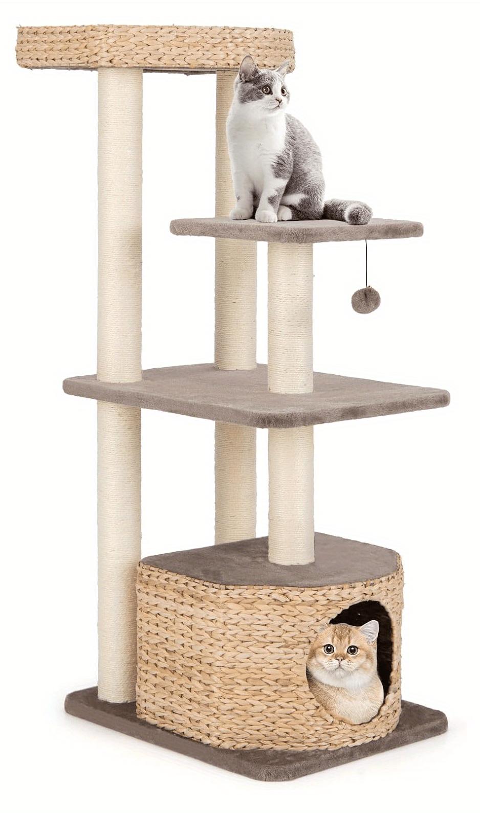 Katzenbaum - Kratzbaum - Kletterbaum - Katzenhaus - Katzenmöbel - Inklusive weichem Kissen und Spielbällen