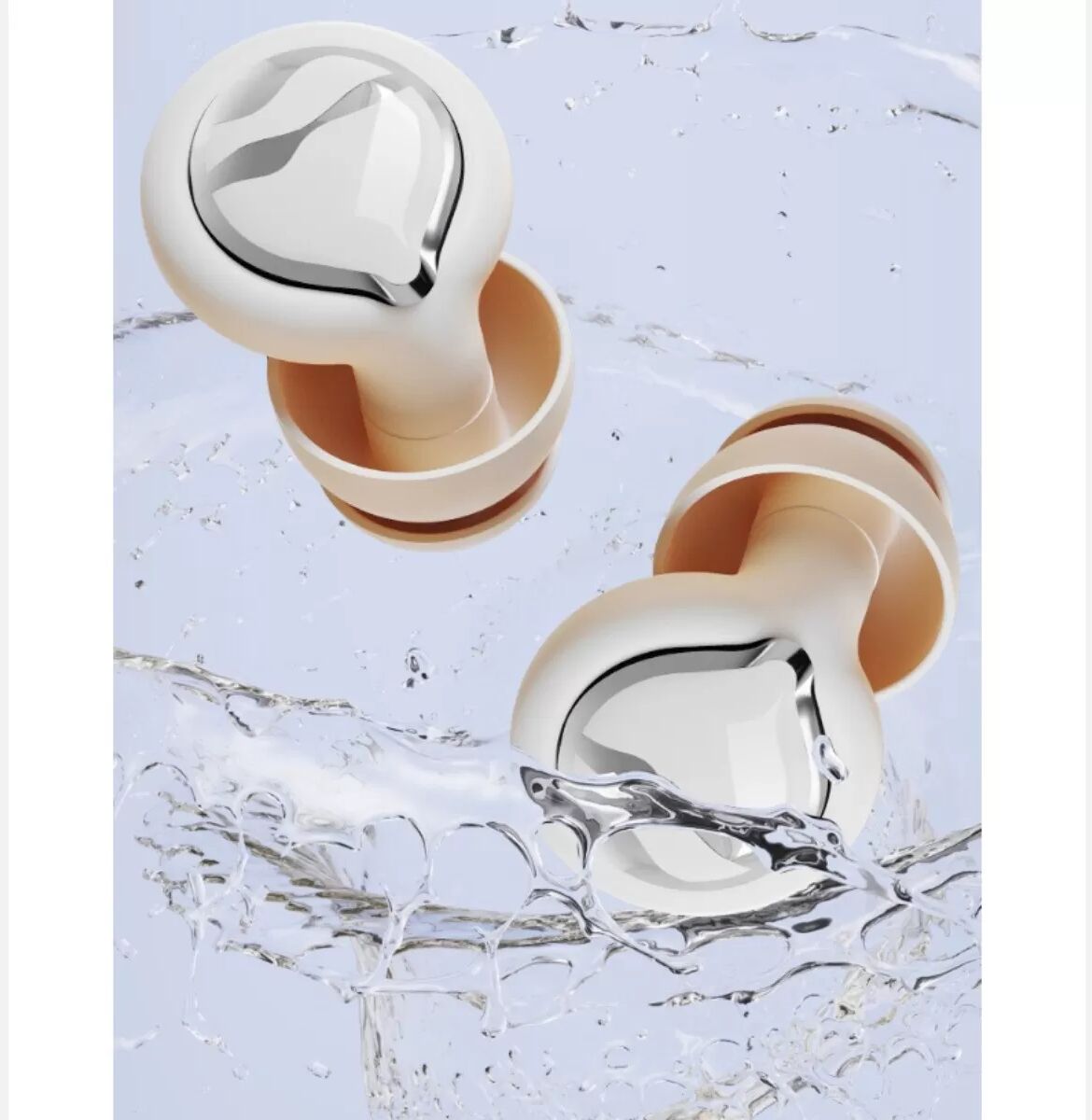 INF Set mit extrem starken, gefilterten Silikon-Ohrstöpseln – wasserdicht und geräuschreduzierend für Schlaf, Lernen und Reisen Beige