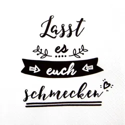 Home Fashion, Schmecken lassen, Lunch-Servietten aufgefaltetes Maß 33 cm x 33 cm, im Viertelfalz, 20 Stück pro Pack