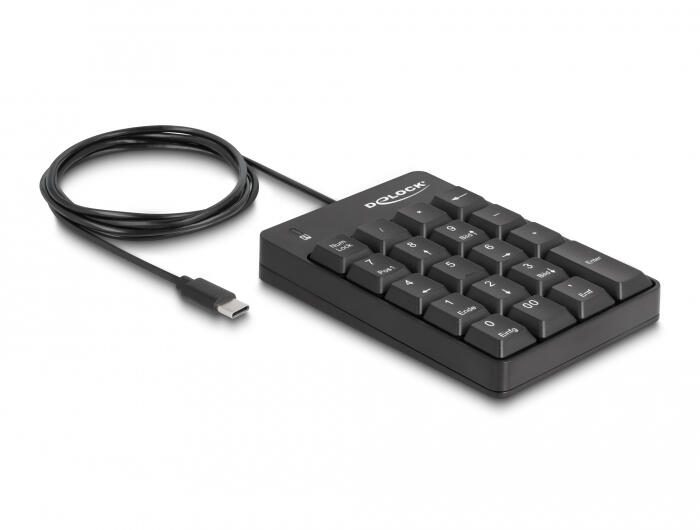 DeLOCK Nummernblock 19 Tasten - USB-C - Schwarz 12108