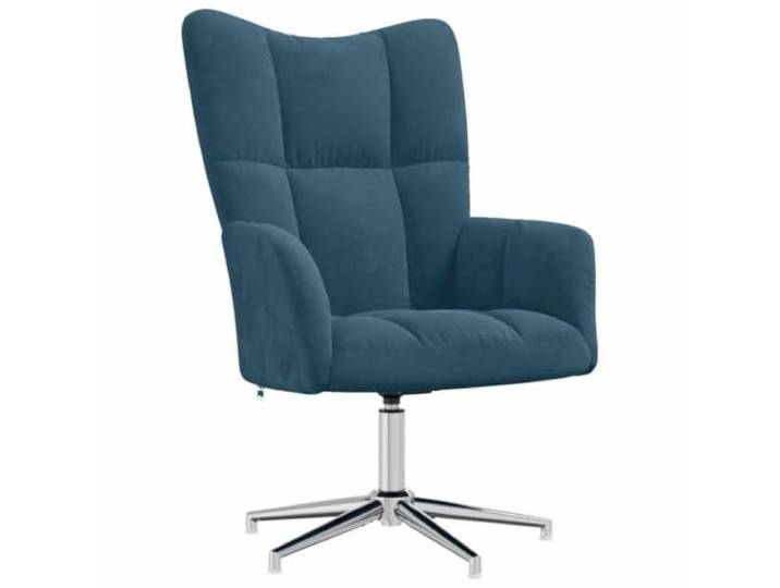 Tmriohed Relaxsessel Blau Samt Drehbarer Polstersessel mit Stahlgestell Drehbarer Fernsehsessel aus blauem Samt mit weicher Schaumstoffpolsterung, ideal fürs Wohnzimmer oder Arbeitszimmer.