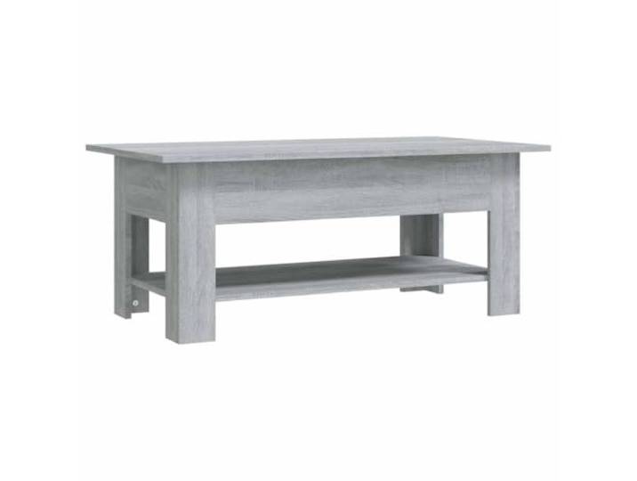 Roanoer Couchtisch Grau Sonoma 102x55x42 cm Holzwerkstoff Zweistufiger Beistelltisch für das Wohnzimmer, untere Ablage für Bücher und Zeitschriften, feucht abwischbare Oberfläche.