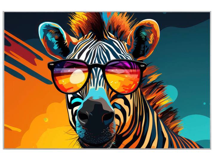 Bild mit Rahmen Groovy Zebra Stripes image LAND