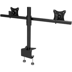 edbak LCD Tischhalterung für 2x 19"-27" (Tisch, 27", 10 kg), Monitor Halterung, Schwarz