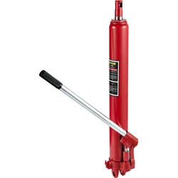 VEVOR Hydraulischer langer Rammenheber, 3 t Kapazität, mit Einzelkolbenpumpe & Gabelkopfsockel, manueller Hubarbeitsbühnenheber mit Griff, für Garagen-/Ladenkräne, Motorhebebühne, rot