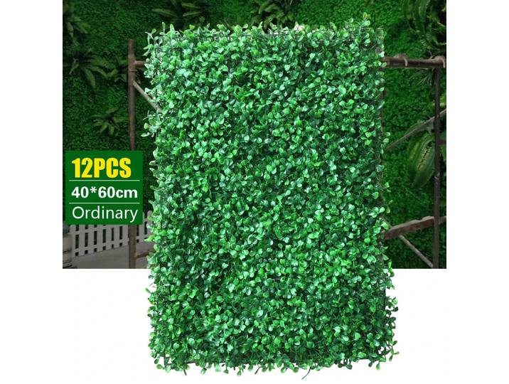 12 pièces décoration murale Faux buis panneaux décor à la maison herbe feuille herbe cuisson confidentialité plante décoration murale vert 40x60 cm