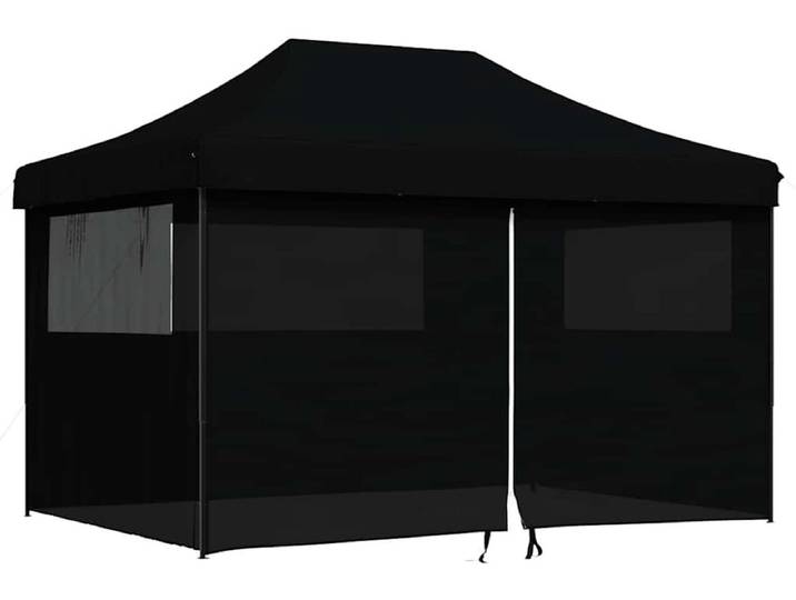 vidaXL - Partytent - inklapbaar - pop-up - met - 4 - zijwanden - zwart