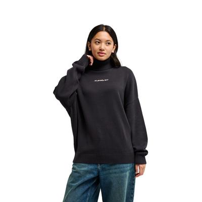 Fleecepullover QUIKSILVER "Anakao Turtle", Damen, Gr. L, schwarz (tarmac), Obermaterial: 100% Baumwolle., Sweatshirts Fleecepullover