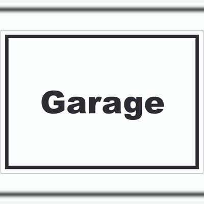 HB-Druck Garage Aufkleber mit Text Auto Stellplatz waagerecht A6 (105x148mm)