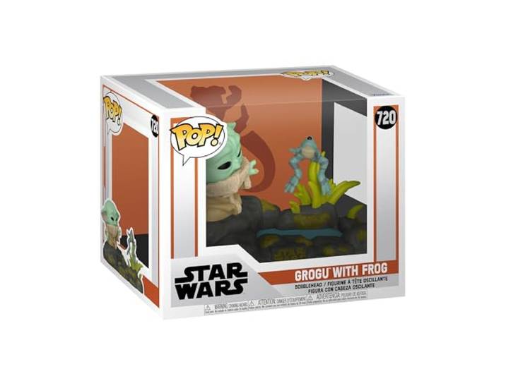 Star Wars The Mandalorian - Grogu with Frog (POP! Deluxe) vinylfiguur 720 Funko Pop! meerkleurig