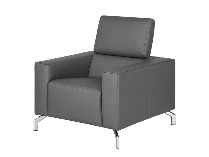 Sessel Varberg I Grau/Grau Kunstleder Solis 100 x 75 x 106cm