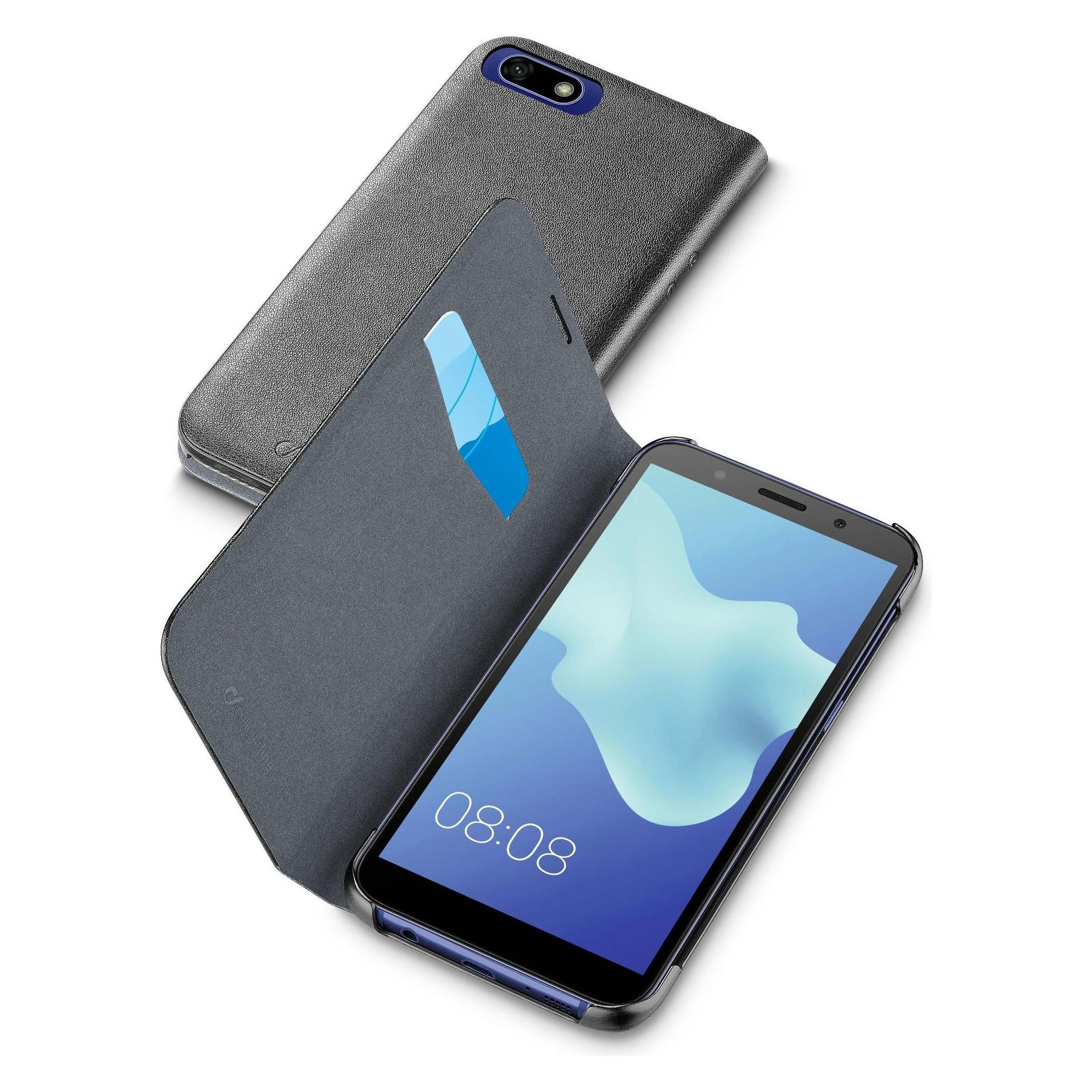Cellularline Book Flip Case, Huawei Y5 2018 / Honor 7S, Black (Huawei Y5 (2018)) (BOOKY518K)
