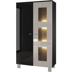 VITRINE Denjo Tür in Sandgrau Hochglanz