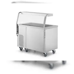 Mobiltherm KWH3-L, Fahrbarer Speisenausgabewagen gekühlt, Edelstahlausführung, 3 GN, 1200 x 700  x 1300 mm