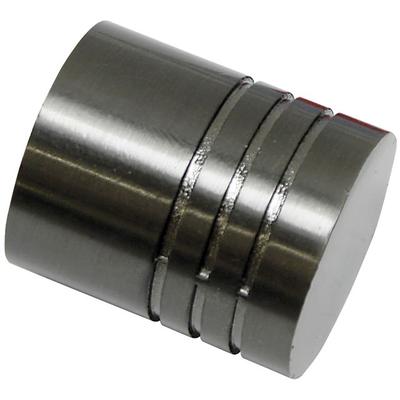 Gardinenstangen-Endstück GARDINIA "Zylinder", grau (titansilberfarben), B:2cm, Gardinenstangenendstücke, Gardinenstangen-Endstück, Serie Einzelprogramm Chicago Ø 20 mm