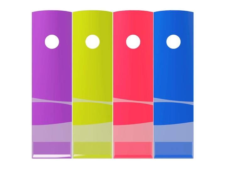 EXACOMPTA Set de 4 Porte-revues Mag-Cube Crystal - Couleurs assorties
