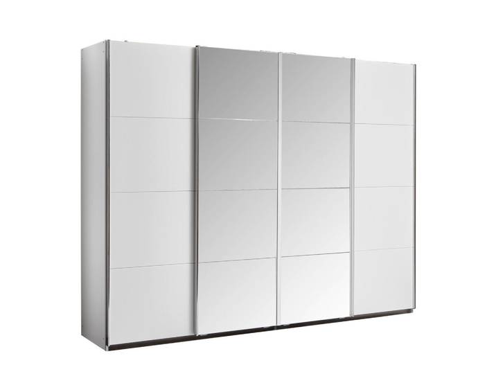 Rauch Möbel Schiebetürenschrank, Klar, Weiß, 4 Fächer, 271x211x62 cm, Blauer Engel, BQ - Bündnis für Qualität, Made in Germany, Schlafzimmer, Kleiderschränke, Kleiderschränke 4-türig