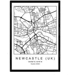 POSTER Newcastle Nordico Stil A4 Rahmenlos
