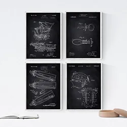 POSTER Set mit 4 BabyPatenten Schwarz A4 Rahmenlos