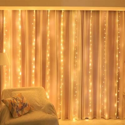Uplift Picks LumiCascade LED Curtain Lights 3M 6M USB Fairy Lights With Remote warm 6x3 M
