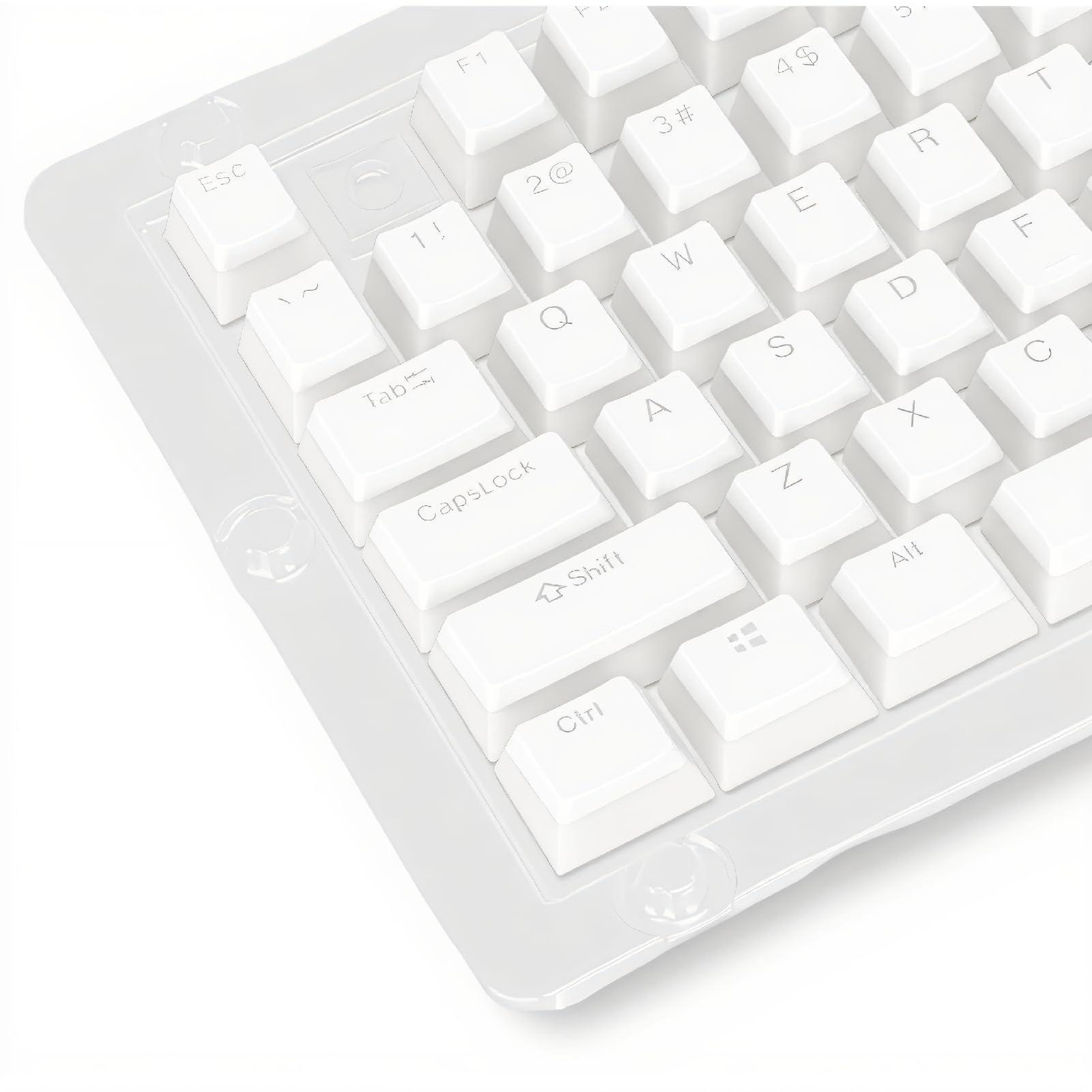Selius PBT Pudding Keycaps Set voor Mechanische Toetsenborden, 108 Toetsen, Wit