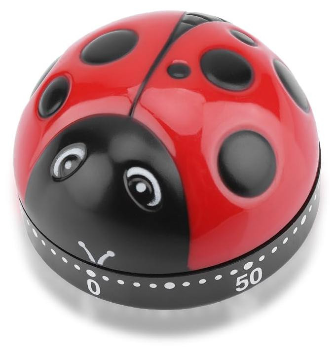 Dripio Mechanische Keukenwekker Lieveheersbeestje - 60 Minuten Opwindbare Timer
