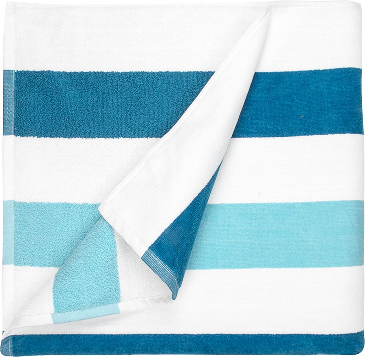 The One Towelling Gestreept Strandlaken - Petrol/Mint - 90 x 190 cm