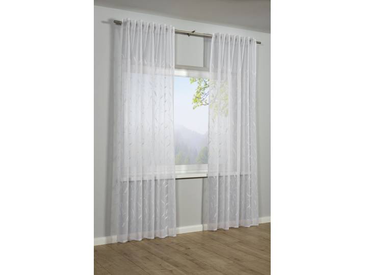 Sehlbach Schal Dolly-Voile Ranke Schlaufen 1 Stk. tlg. mit Gardinenband und verdeckten Schlaufen