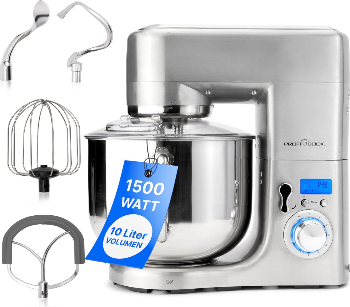 ProfiCook PC-KM 1096 Keukenmachine - 1500 W - RVS/Zwart