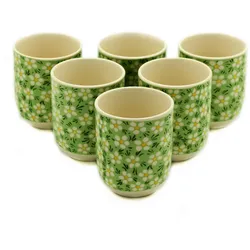 Herbal Tea Cups - Green Daisy