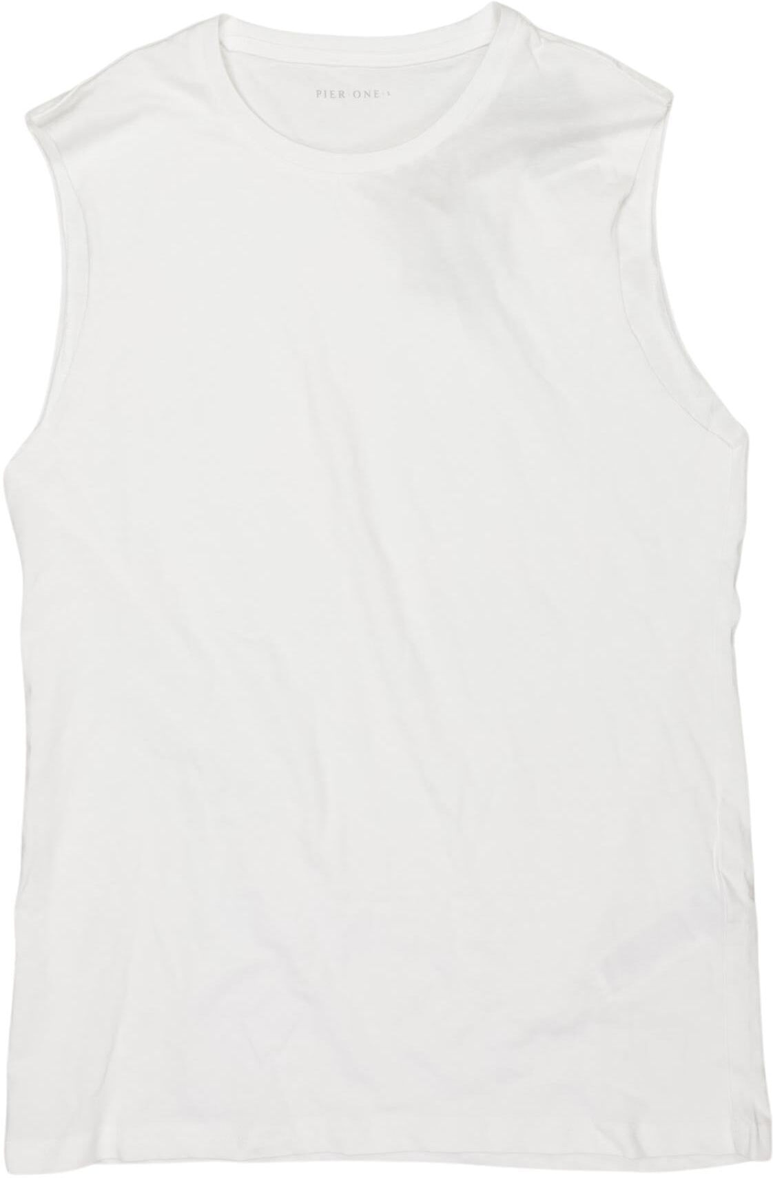 pier one Herren T-Shirt, Weiß, Gr. S, Baumwolle - Second Hand