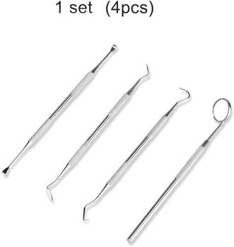 Combo Retail Shop Stainless Steel Dental Hygiene Kit Plaque & Tartar Remover Tools For Oral Care set 1