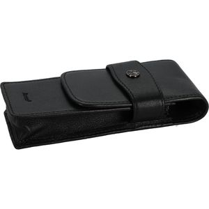 Kaweco Stifteetui K2621, schwarz, für 3 Stifte, Stecketui mit Lasche, aus Echt Leder