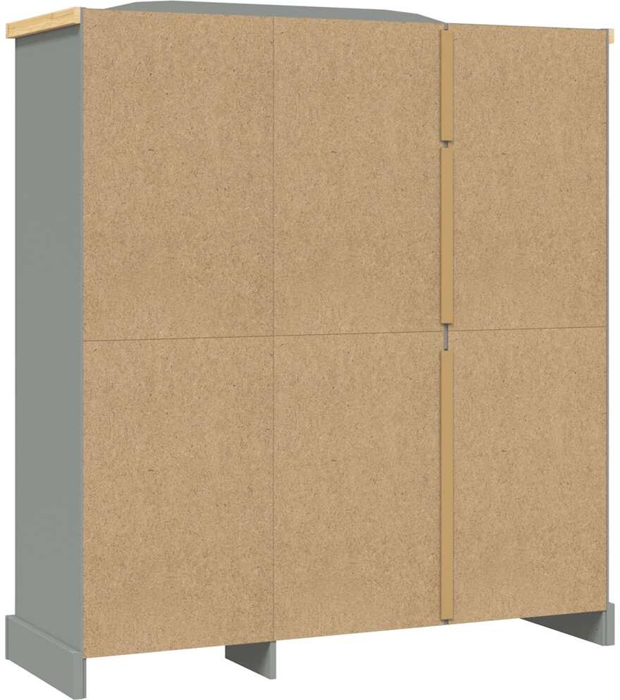 vidaXL Garde-robe avec 3 portes Gamme Corona pin mexicain Gris