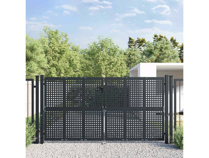 vidaXL Gartentor Anthrazit 300x125 cm Stahl
