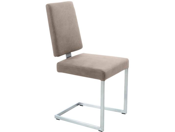Freischwinger K+W KOMFORT & WOHNEN, braun (sand 38, edelstahloptik), B:44cm H:96cm T:57cm, Stühle, Freischwinger, stabiles Hochkantgestell