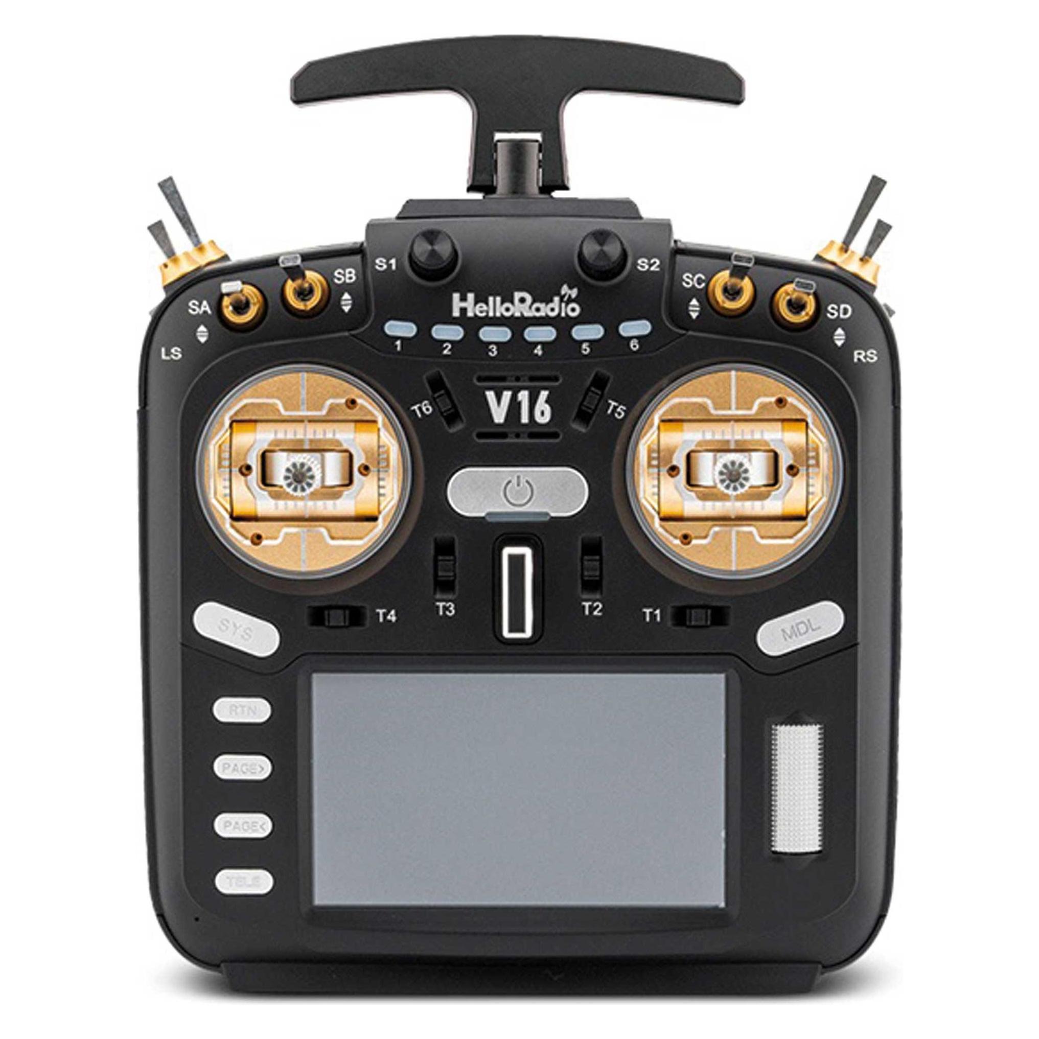HelloRadio V16 MAX 2,4GHz - ELRS LBT Mode 2 Fernsteuerung gold (HR1010)
