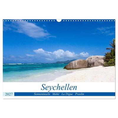 Seychellen. Sonneninseln - Mahé, La Digue, Praslin (Wandkalender 2027 DIN A3 quer), CALVENDO Monatskalender