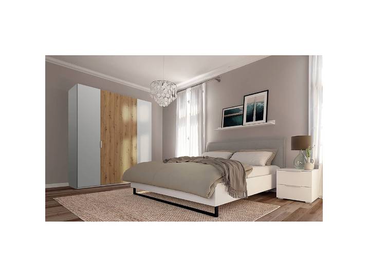 Armoire pure artisan 181 x 222cm Gris/Gris soie/Imitation chêne Artisan