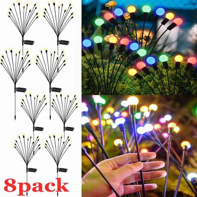 Uplift Picks Solar Swaying Garden Lights Create Firefly Glow Across Patios Paths Yards multicolor (8 Packs) 10 Led