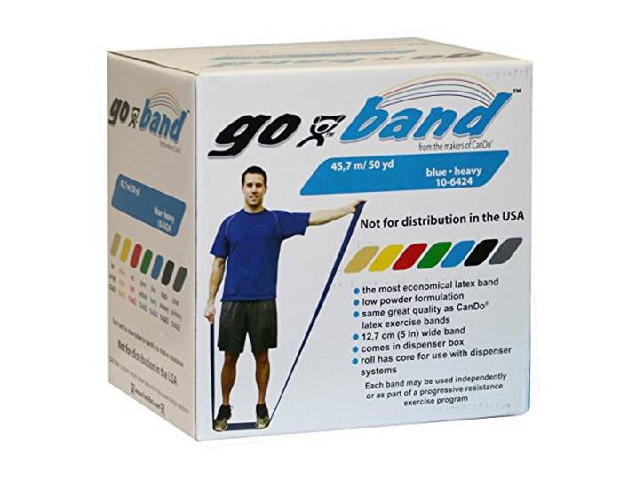 CanDo Trainingsband / Gymnastikband, Länge 45 m, Go-Band, blau (schwer)