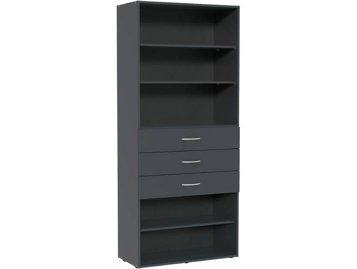 Standregal WIMEX Multiraumkonzept , grau (grafit), B:80cm H:185cm T:40cm, Holzwerkstoff, Regale, Standregal, planbar und erweiterbar