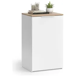 Vicco, Kommode + Sideboard, Kommode Wido, Weiss/Sonoma, 50 x 80 cm mit Regal (50 x 40 x 80 cm)