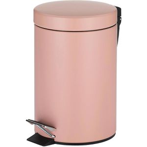 Kela Mülleimer Monaco, 20525, altrosa, Kosmetikeimer aus Metall, 3 Liter